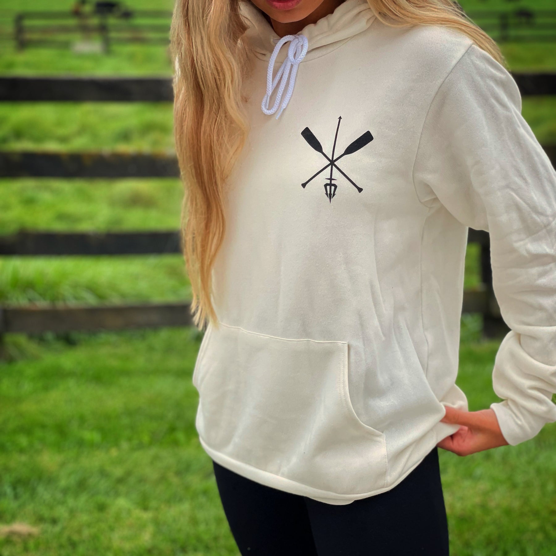 Vintage White Hoodie - Oarsmen Harpoon 